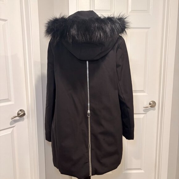 Derek Lam 10 Crosby Fox Fur Down Jacket in Black, Sz 10 - Picture 5 of 7